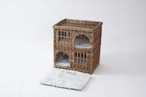 Cama para Gatos Ecológica de Bambú con Cubierta de Felpa Suave Extraíble, Construcción Sólida para Uso en Interiores/Exteriores - Product Image 3