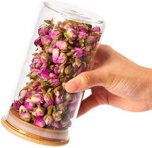 Storage Jar Food Safe High Quality High Borosilicate Glass Storage Jar Bamboo Lid Glass Jar