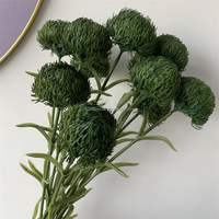 B-745 Décoration d'intérieur en gros, Fleurs de fête, Plante artificielle, Verdure, Boule de fleurs ronde, Fleurs de Dianthus vertes, Branche