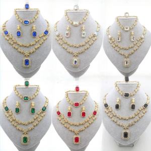 Jewelry Set <b>for</b> Women, Necklace Dangle Earrings <b>Bracelet</b> Set, Gold Plated Cubic Zirconia,Wedding Party Jewelry Bridal <b>Bridesmaid</b> - Product Image 1