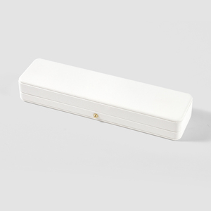 FANXI Rectangle Jewelry <b>Box</b> Packaging Custom Logo <b>White</b> Leather Necklace Long Chain Bracelet <b>Box</b> - Product Image 5