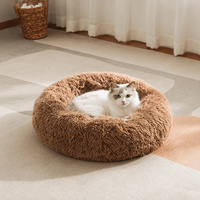 Coussin Apaisant en Forme de Donut pour Chiens et Chats, Doux et Moelleux, Rond, Lavable, Antidérapant, pour Petits, Moyens et Grands Chiens et Chats - Vente en Gros