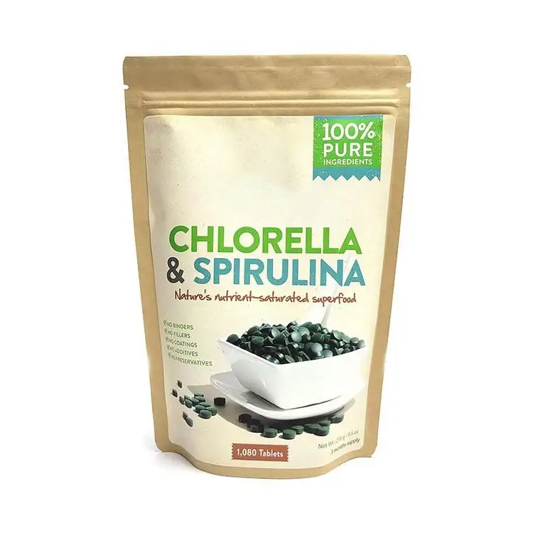 निजी लेबल गर्म बिक्री प्राकृतिक आहार अनुपूरक Vulgaris और Arthrospira Platensis कोई Fillers Chlorella Spirulina कैप्सूल