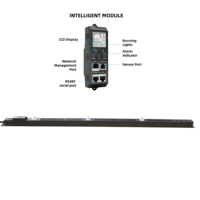 Télécommande IP verticale personnalisée 36 voies, intelligente, PDU 24wayC13 12c19, 63amp, 240V, 3 phases, échange chaude, gestion de réseau intelligente