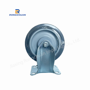 Mittelschwere Lenk rolle mit Doppel lager für wagen graue TPR-Rad rollen mittlerer Beans pru chung mit Bremse - Product Image 3