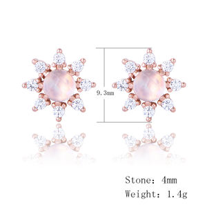 Fabrika özel en popüler ekonomik profesyonel tasarımcı tasarım sterlini 925 gümüş güneş çiçek aytaşı küpe - Product Image 6