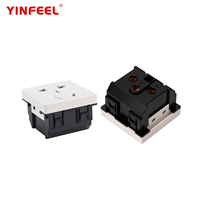 YINFEEL 10A 250V Enchufe múltiple universal empotrable con toma de corriente de CA de conexión rápida y autoprueba IP20 para estación de carga de escritorio/gabinete