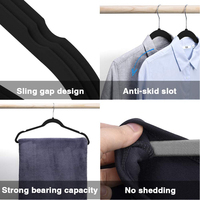 Owentek Noir Blanc Antidérapant Velours Cintres Perchas De Terciopelo Gain de Place Lot de 50 Premium Flocage Velours Cintres
