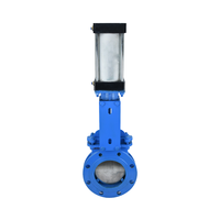 Válvula de Compuerta Neumática de Acero Inoxidable Fundido de Alta Calidad Marca HQ Tipo Brida para Uso Industrial a Alta Temperatura