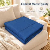 Couverture lestée sensorielle douce, remplie de billes de verre, apaisante et lourde, pour adultes, soulagement de l'anxiété, autisme, sommeil