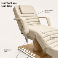 Lit de salon de beauté électrique, fauteuil de massage inclinable, lit de spa facial réglable en cuir PU avec télécommande pour esthéticienne