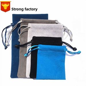Wholesale Stock <b>Velvet</b> Drawstring Bags Soft <b>Material</b> Packaging Accessories for Rings Watches Earphones Bracelets Jewelry Storage - Product Image 2