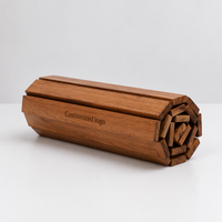 Plateau d'accoudoir de canapé en bois d'acacia artisanal, pliable et flexible, servant de table rectangulaire, de tapis de table, pour aliments, boissons, collations et sous-verre