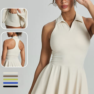 Customizable Sports Breathable Sleeveless Tennis <b>Skirt</b> Golf Dress Sports Waist Cinched Anti-Exposure Tennis <b>Skirt</b> Set - Product Image 6