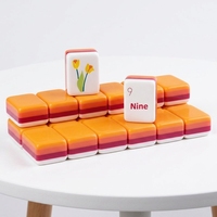 Jeu de Mahjong américain en acrylique, ensemble complet de 166 tuiles, jeu de table portable pour les fêtes de famille, les voyages et les divertissements en intérieur, vente en gros