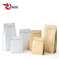 Sachet en papier kraft refermable avec valve et feuille métallisée intérieure, sac en papier autoportant pour café 200g 500g 1kg