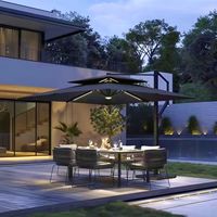Parasol Premium en Aluminium Robuste avec Protection UV et Étanche, Inclinaison et Rotation à 360 Degrés, Idéal pour Jardin, Pelouse et Plage