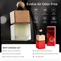 Pengharum Mobil Gantung Mewah Tutup Kayu 8ml Penyegar Udara Mini Parfum Cair Modern Aroma Tahan Lama Label Kustom Mobil untuk Taksi
