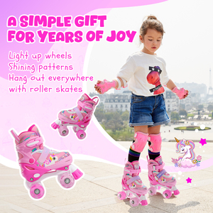PAPAISON Nuevo Diseño de Gran Venta <span class=keywords><strong>Patines</strong></span> Ajustables Semi Suaves para Niños y Adultos con Ruedas de PU que se Iluminan para Principiantes - Product Image 5