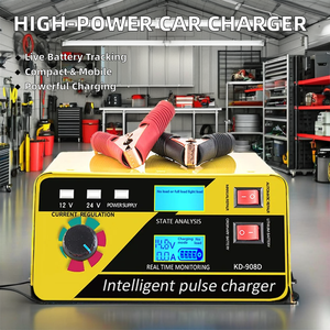 Chargeur de batterie automatique intelligent 12V 24V, chargeur de batterie de voiture 12V 24V 20A, chargeur universel pour batteries au lithium GEL AGM EFB et batteries au plomb-acide - Product Image 3