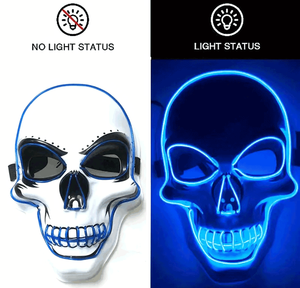 <span class=keywords><strong>Masque</strong></span> en <span class=keywords><strong>tissu</strong></span> Flash LED personnalisé pour les fêtes d'Halloween Cosplay Mascarade en plastique Décoration de visage pour Halloween Cosplay - Product Image 5