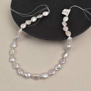 Collier de perles baroques semi-finies, perles irrégulières naturelles en forme de graines de melon, perles œil de cheval, perles dispersées, bijoux DIY colorés - Product Image 2