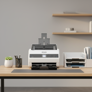 ماسح ضوئي للوثائق إبسون DS970 جديد بنسبة 99٪ عالي السرعة وأوتوماتيكي ملون على الوجهين بدقة عالية لحجم A4 - Product Image 1