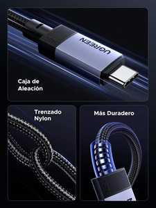 Cable USB C a USB C UGREEN, USB4 GEN3, 240W, Carcasa de Aluminio, Modelo Trenzado, Gris Cielo Oscuro, 8K 60Hz - Product Image 6