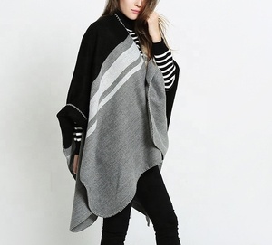 Vendita calda di alta qualità addensare grande modello di fiore <span class=keywords><strong>Cardigan</strong></span> signora di moda che viaggia caldo Poncho scialli - Product Image 1