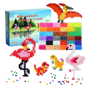 Gold Supplier Custom Non-toxic Pe/Eva DIY Kids Educational Toys Animal Pattern Artkal Iron Hama Fuse Perler Beads Gift Box Kit