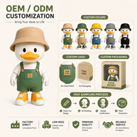 Figurine Mascotte Personnalisée en PVC Imprimée Directement de l'Usine, Figurine d'Animal Mignonne en Salopette Verte, Fournisseur de Jouets Décoratifs