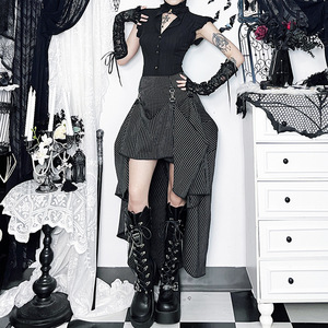Jupes Mi-Longues Gothiques Noires Taille Haute pour Femmes, Nouveau <span class=keywords><strong>Style</strong></span> Y2K 2026, Harajuku Punk Goth Dark Grunge Streetwear, Vêtements Féminins - Product Image 1