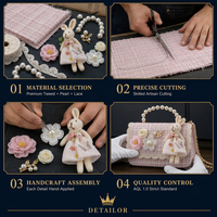 Tas Selempang Anak Perempuan yang Cocok untuk Gaun, Tas Bahu Desainer Tweed, Tas Selempang Anak Mewah, Lengkapkan Tampilan Anda