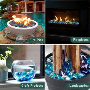 Diamants en verre <span class=keywords><strong>de</strong></span> feu noir et onyx blanc mélangés <span class=keywords><strong>de</strong></span> haute qualité et à fort lustre pour foyers extérieurs/intérieurs et tables <span class=keywords><strong>de</strong></span> foyer extérieures - Product Image 5