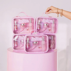 Wholesale 10-Inch for Pink Women's <b>Clear</b> PVC Waterproof Cosmetic <b>Bag</b> Customized Travel Wash for Toiletry <b>Storage</b> Large Capacity - Product Image 4