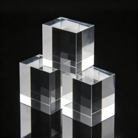 HBL Blocs de cristal K9 vierges en gros pour gravure laser, cube 3D en verre de cristal avec emballage boîte cadeau noire