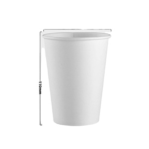 Gobelets à café, jus, lait et thé en carton à paroi simple de 12 oz avec couvercles - Product Image 1