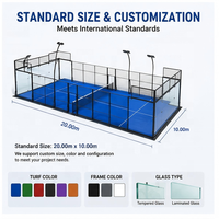 Pista de Pádel Panorámica con Techo Impermeable con Protección UV, Vidrio Templado de 12 mm, Pista de Pádel Profesional para Exteriores