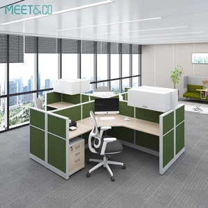 China Manufacturer Modern Modular Office Furniture Workstation 2 4 6 Seater Office Workstation <b>Desk</b> with Office File <b>Cabinet</b> - Product Image 1