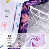 Tissu en polyester double brossé (DBP) à imprimé floral numérique personnalisé, idéal pour les vêtements – Offre Spéciale