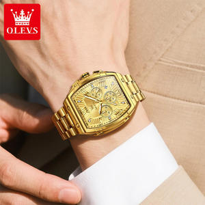   Reloj de Lujo 5639, Marca de Diseño, Logotipo Personalizado OEM, Forma de Barril, Diamantes, Resistente al Agua, Cronógrafo, Luminoso, Cuarzo, para Hombre - Product Image 4