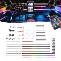 Bandes Lumineuses d'Ambiance LED RGB pour Voiture 110cm, Lumières de Décoration Intérieure de Voiture Symphonie Ambiante avec Fonction de Synchronisation Musicale 12V