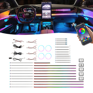 110Cm Xe RGB <span class=keywords><strong>LED</strong></span> Bầu Không Khí Thanh Ánh Sáng Dải Môi Trường Xung Quanh Giao Hưởng Xe Trang Trí Nội Thất Đèn Với 12V Âm Nhạc Đồng Bộ Tính Năng - Product Image 3