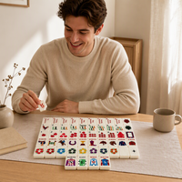 Tuiles de Mahjong Équestres Personnalisées, Jeu de Tuiles de Mahjong Américain sur le Thème des Courses Hippiques, Idéal pour les Cadeaux de Fêtes