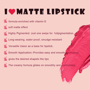 Lápiz labial mate resistente al agua de larga duración, personaliza tu propio logotipo, Vegano orgánico con estilo de moda, cuidado hidratante de labios - Product Image 2