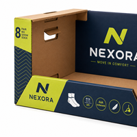 Boîte de présentation en carton pour vêtements de sport, chaussettes, sous-vêtements, accessoires, pour la vente au détail, le merchandising et les promotions