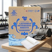 Hojas de Detergente para Ropa Desechables Ecológicas con Fragancia a Lino Fresco y Espuma Media para Lavar Ropa Deportiva