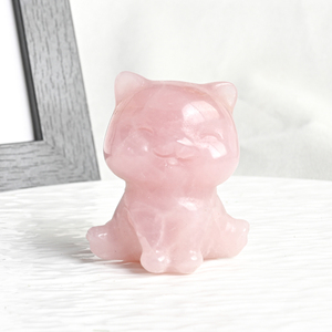 Wholesale Natural Crystal Hand Carved Mini Cat Crystal Cat Carvings Collection for <b>gift</b> - Product Image 5