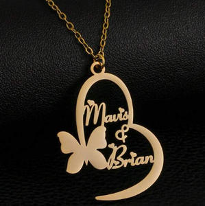 맞춤 18K 금도금 이름 목걸이, 개인 맞춤 하트 이름 목걸이, 어머니날 선물 - Product Image 2