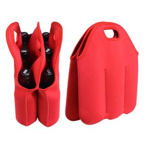 Custom Logo Printed 6 Pack Beer Bottle Holder Sleeve Wine Can Carrier Tote Insulated Neoprene Cooler Bag Beer Bottle Holder - Product Image 5